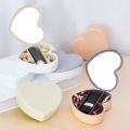Jewellery & Multi-Purpose Storage Box with Mirror | Heart, Circle & Square Design Multi-Purpose Organizer | 3 Shape Designs. 