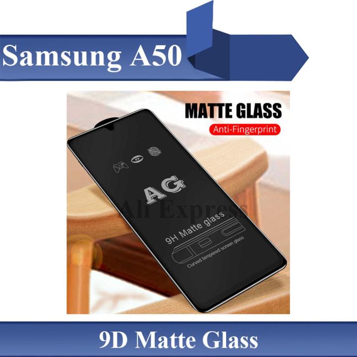 Samsung Galaxy A50 9D Matte Glass Protector, Full Edge To Edge Black Screen Protector For Samsung Galaxy A50