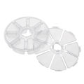 Decoration Round 8 Compartment Box 10cm Clear Bead DIY Craft Jewelry Parts Storage Organizer Container C. 