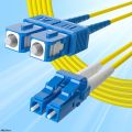 LC UPC to SC UPC Patch Cord-Single Mode-Duplex-Optical fiber Cable. 