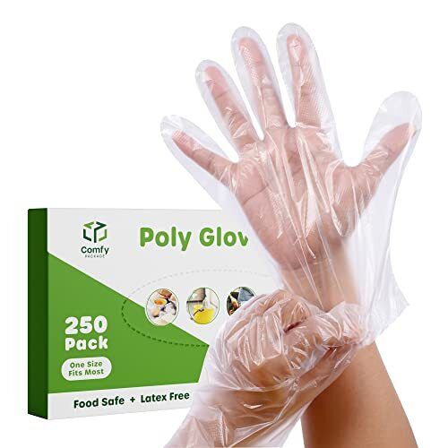 gloves pair 100pc 50pairs large | Plastic Gloves Disposable 100 pcs - Transparent disposable gloves for kitchen hand gloves - Use and Throw Gloves - Polythene Cleaning Gloves - Plastic hand gloves for Cooking,Hair dyeing,Cleaning