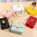 Mini Diamond Girls Jelly Hand Bag  Pearl Fancy Girl Mini Purse Pouch Shoulder Bags. 