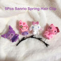 5Pcs Sanrio Hello Kitty Hair Clip 3D Kuromi Spring Hairpins Melody Cinnamoroll Duckbill Clip Headwear Children's Hair Accessory. 