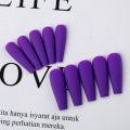 24 Solid color matte super long coffin fake nail tips for extension manicure art press on nails
 good quality. 