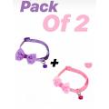 Pack Of 2 Cat Bownot Imported Collar - Adjustable. 