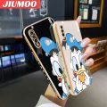JIUMOO For OPPO A31 2020 A8 Case Cartoon Cute Donald Duck Luxury Plating Side Phone Cases Pattern Silicone Casing Full Back Cover Camera Protection Softcase. 