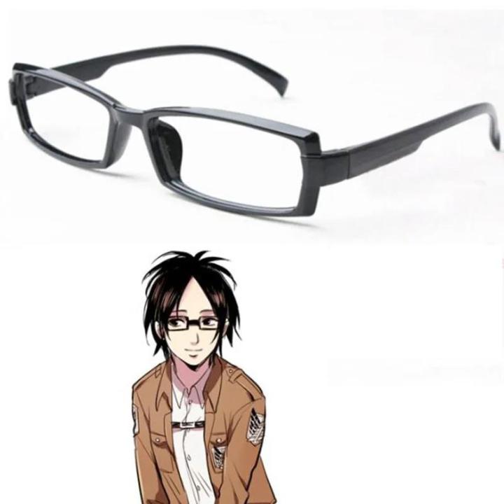 Anime Attack on Titan Hans Zoe Eyewear Hanji Zoe Black Frame Glasses Cosplay Accessories