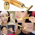 24K Gold Roller Vibrating Facial Massager Slimming Facial Skin Beauty Bar Pulse Firming Face Massage Lift Tightening Wrinkle Bar. 