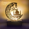 Eid Mubarak DIY LED Wooden Decoration Ramadan Party Happy Eid Muslim Party Ramadan Home Decorations Ornaments hot sell. 
