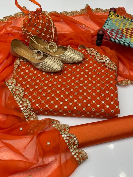 Ayesha%20Collections%20%E2%80%93%205%20Pc%20Unstitched%20Fancy%20Dress%20for%20Women%20%7C%20Soft%20Chiffon%20Shirt%20with%20Sheesha%20Plastic%20Pani%20Work%20&%20Zaari%20Embroidery%20%7C%20Chiffon%20Dupatta%20with%20Cutwork,%20Kattan%20Silk%20Trouser,%20Sam%20Potli%20&%20Golden%20Khussa%20-%20Image%208