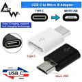 AceWa ABS Type C to Micro USB Male Converter Adapter Fast Charging Data Transfer. 