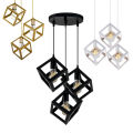 3in1 Base Square Cube Hanging Lamp / 2in1 Base Square Cube Hanging Lamp, Ceiling Lamp, Pendant Lamp, For Home, Office, TV Lounge, Bed Room, Led Light, Led Bulb, Filament Bulb. 