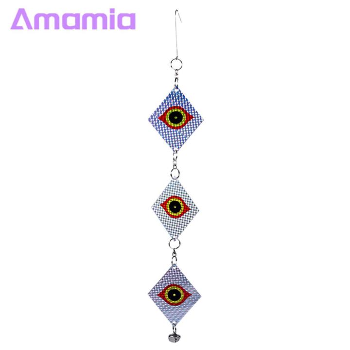 Amamia Hanging Anti Bird Rod Multi-purpose Scary Owl Eyes Reflective Wind Twisting Hanging Bird Deterrent Rod