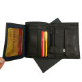 Half Long Black Leather Wallet. 