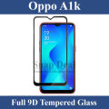 Oppo A1K Full Black 9D/5D/10D/11D/6D Tempered Glass Screen Protector Edge to Edge Full Glue Premium Quality Film For Oppo A1K. 