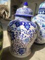 Blue Pottery Chinese Jars / Ginger Jar / Pickle Jar. 