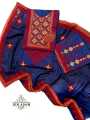 Navy Blue Color 3 Piece Unstitch Sindhi Embroidery Suit/Traditional Suit/Sindhi Embroidery/Aari Embroidery Machine. 