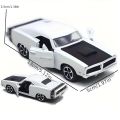 Dodge Charger Fast And Furious Classic Die-Cast Metal Toy Car Pull Back With Alloy Children's Sports Model Car - Metal Body - Light & Music , Front Doors Open -Available In Four Different Colours - Gift For Boys. 