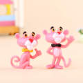 6pcs/set Lovely Pink Panther Action Figure Toys Cute Cartoon 4.5cm Mini PVC Animals Model Collection Kids Gift Toys. 
