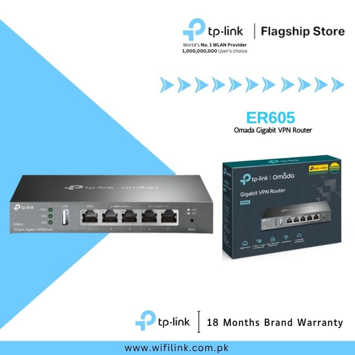 TP-Link Wi-Fi VPN Router ER605 Omada Gigabit VPN Router - 18 Months Brand Warranty