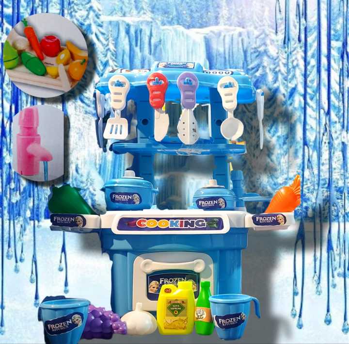 Frozen Kitchen Set For Kids Kitchen Cooking Toy Set With Accessories And Doll