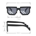 Thug Life Sunglasses Minecraft 8 Bit Pixelated Mosaic Gamer Photo Props Glasses for Adults Party. 