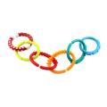 Baby Toys Rainbow Circle Chain Ring Teether Teething Toys Kids Bed Hanging Accessories Gift,6 pcs. 