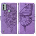 lthmy for Nokia C31 Butterfly PU Leather Flip Wallet Card Slots with Hand Strap Stand Cover case. 