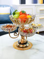 Crystal plates  fruit bowl multilayer snacks platters and trays Modern Rotate 360 degrees Snack candy tray dry fruit plate. 