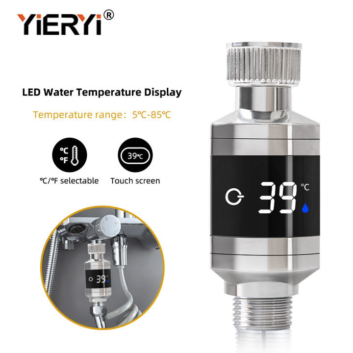 YIERYI LED Digital Water Thermometer, 5℃~85℃ Shower Thermometer, Real-Time Water Flow Temperature Monitor, Baby Bath Water Thermometer LED Digital Display