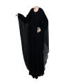 Abaya Black Chiffon Double Layer Abaya. 