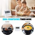 Kitchen Timer,Egg Timer with Clock,Digital Timer Stopwatch with LCD Loud Alarm for Cooking,Baking, Sports,Learning,Etc. 