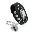 Anime Sharingan Attack on Titan BLEACH Punk Leather Bracelet With Ring Cosplay Prop Fashion Costume Accessories Jewelry. 