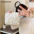 ECHIDNA Cosmetic Bag Floral Print Soft Fabric Makeup Bag. 