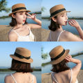 Fashion Hawaiian straw hat sun hat Cute Women sun hats bow hand made women straw cap beach big brim hat casual girls summer cap. 