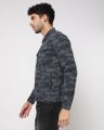 Camouflage Print Slim Fit Denim Jacket. 