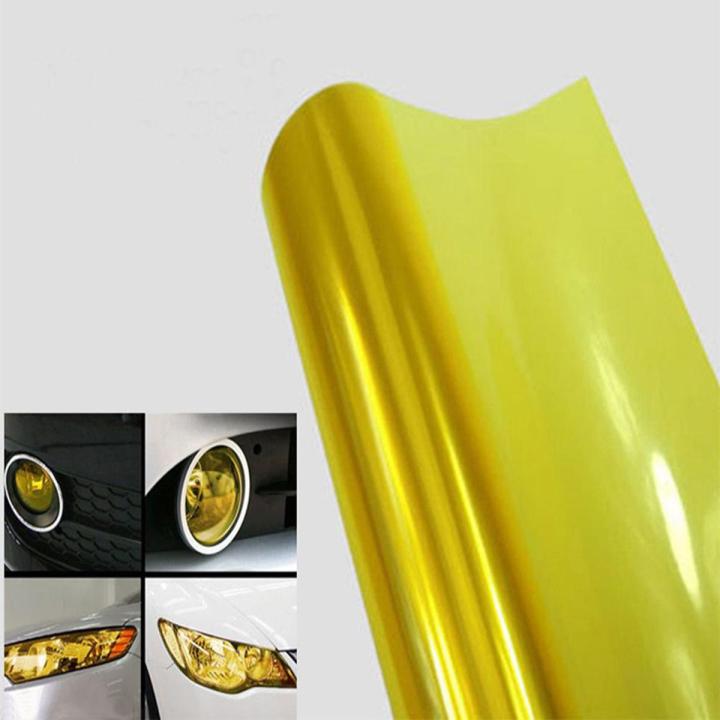 30cmx60cm Yellow Car Headlight Fog Light Tint Vinyl Foil Sticker Car Lights Decoration Yellow Color Changing Film Sticker by Sticker Saloon