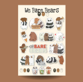 We Bare Bears Aesthetic Cute Journal Sticker Sheet | Asthetic Stickers For Journal |  Aesthetic Journal Mini Stickers | Uncut Sticker Sheet | 4x6" inches. 