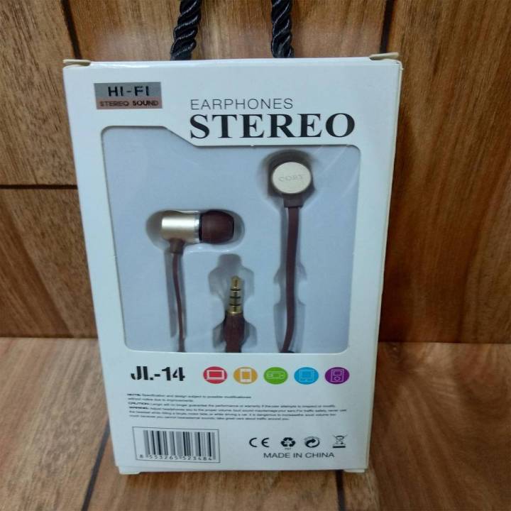 Coby Meatal Stereo Earphone Art # JL-14 / Universal Headset / Earphone for Android & Iphone Phones / 3.5mm Jack Hands-Free / Metal Handsfree / Hands Free / Headset / Earphones / Headphone (1 Pcs)