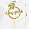Engaged Cake Topper for Cake Decoration, Bridal Shower, Wedding & Engagement Party Celebration Toppers in Gold. 