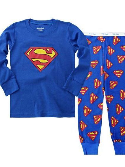 RealBoss-%20Superman%20Boys%20Cotton%20Pajamas%20Kid's%20Cartoon%20Sleepwear,%20cotton%20Fabric%20-%20Superhero%20Tracksuit%202%20Piece%20Set%20-%20Image%205