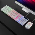 D500 Punk Wired USB Mouth Back Light Keyboard for Gamers Mouse Pink Suit Blue Punk round Parts Word Transparent Key. 