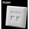 CAT6 Data Wall Outlet Face Plate 2 Port RJ45 Ethernet Network Data Socket. 