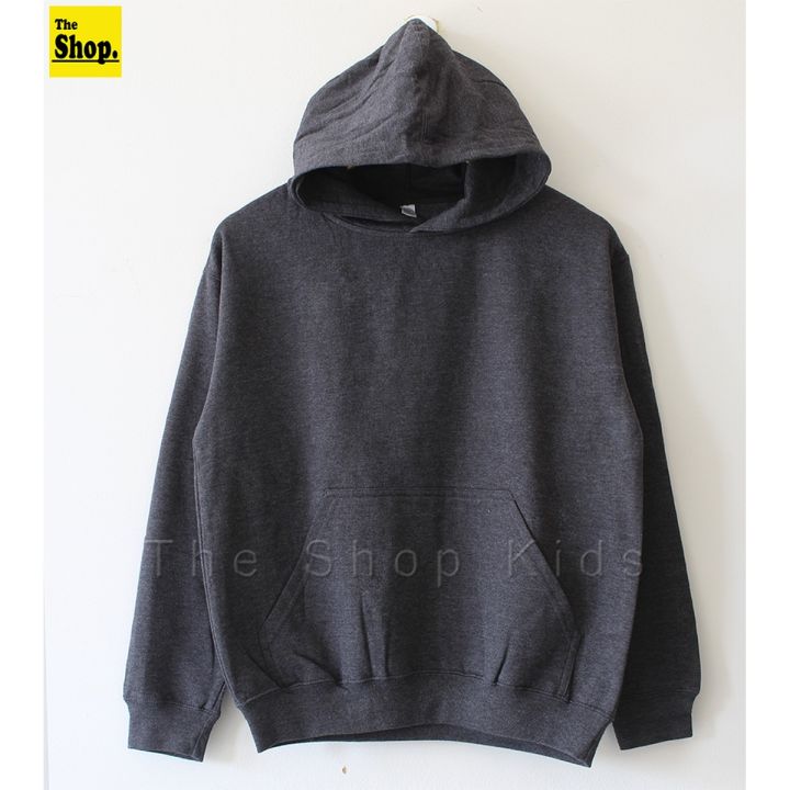 The Shop Plain Fleece Charcoal Grey Hoodie For Girls Boys Kids CCG FH1