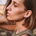 Men Earring Triangle Pierced Crystal Zircon Stud Earrings Stainless Steel Tiny Minimalist Studs For Mens Women Jewelry. 