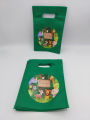 JUNGLE THEME GOODY BAGS PACK OF 10 JUNGLE THEME FABRIC MATERIAL FAVOR BAG. 