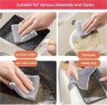 Magic Dishcloth Wire Cleaning Cloths Kitchen Silver Dish Pot Washing Cloth Towels Metal Steel Wire Rags for Kitchen 20x20cm. 