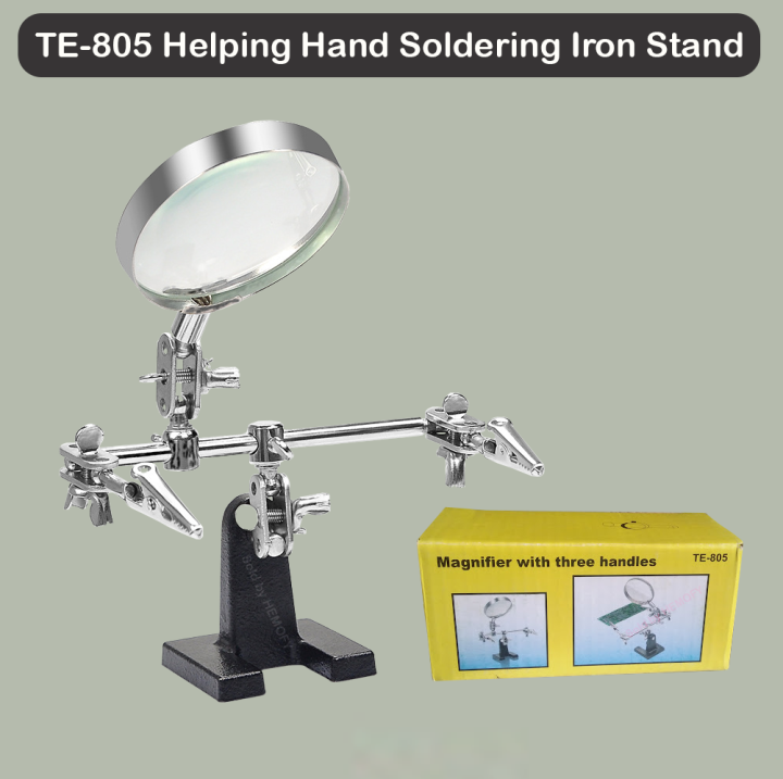 TE-805 Magnifier Board Gripper PCB Catcher Soldering Stand 5X magnifying
