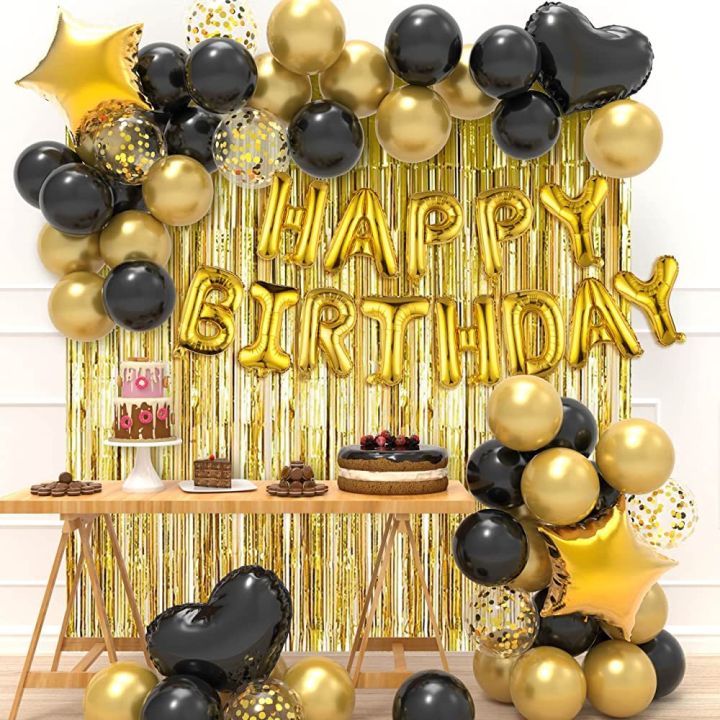 Golden%20Happy%20birthday%20Foil%20Balloons%20Banner%20Decoration%20heme-%20Including%20Happy%20Birthday%20foil%20Balloons%20Banner,%2030%20Latex%20Balloons,%205%20Confetti%20Ballooons,%20Foil%20Star's%20and%20Foil%20Heart's%20Balloons%20and%20Back%20Gold%20Curtain%20-%20Image%203