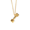 Gym Dumbbell Pendant Necklace Sports Barbell Pendant Fashion Chain Necklace Layor. 